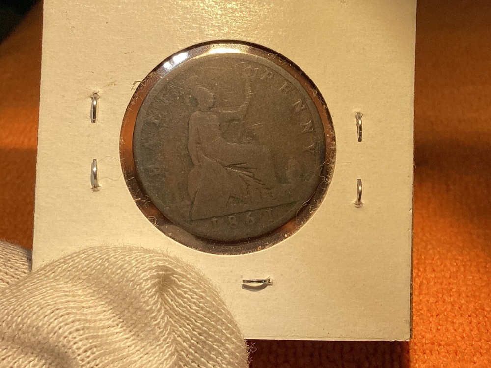 1861 GREAT BRITAIN LARGE HALF PENNY