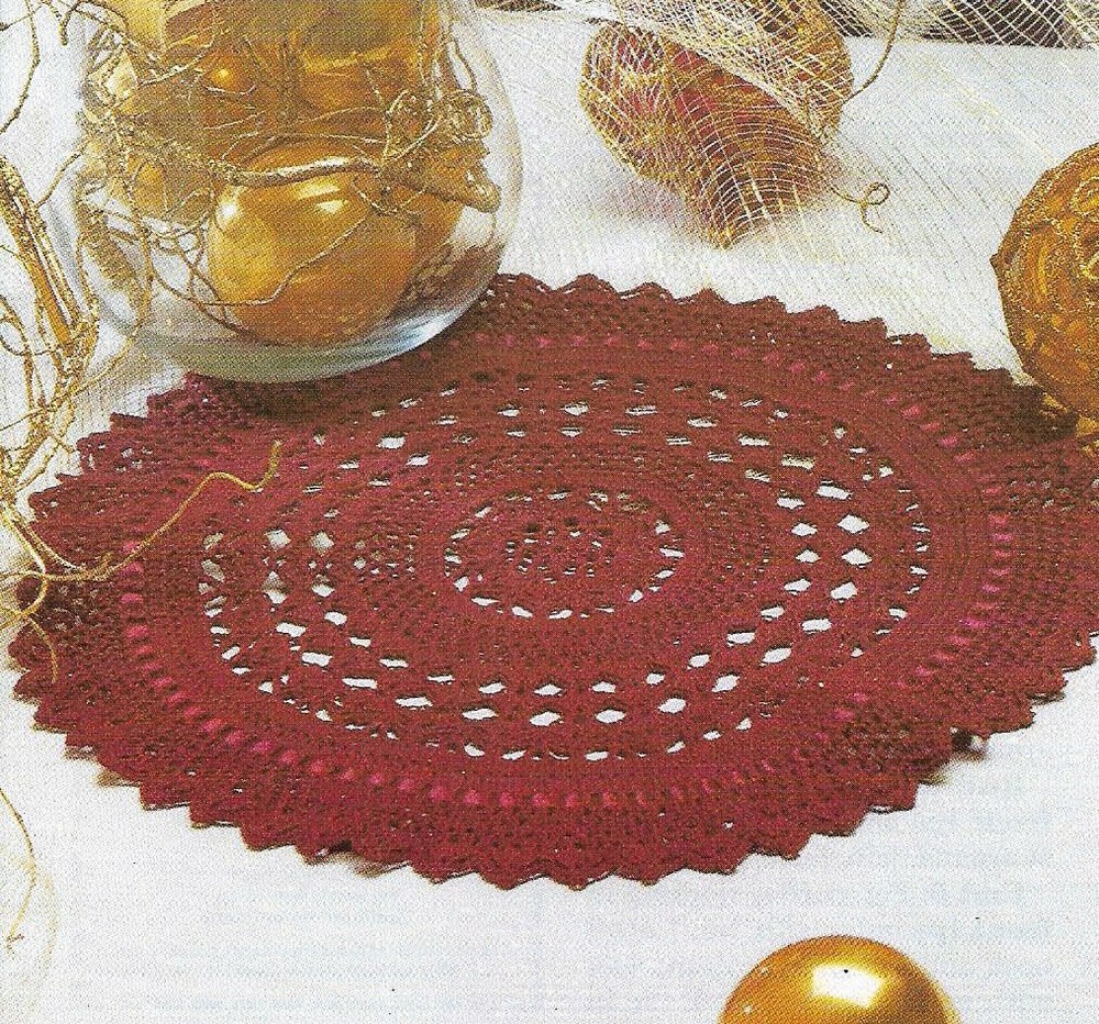 CHRISTMAS SHELLS DOILY 14" DIGEST SIZE CROCHET PATTERN INSTRUCTIONS