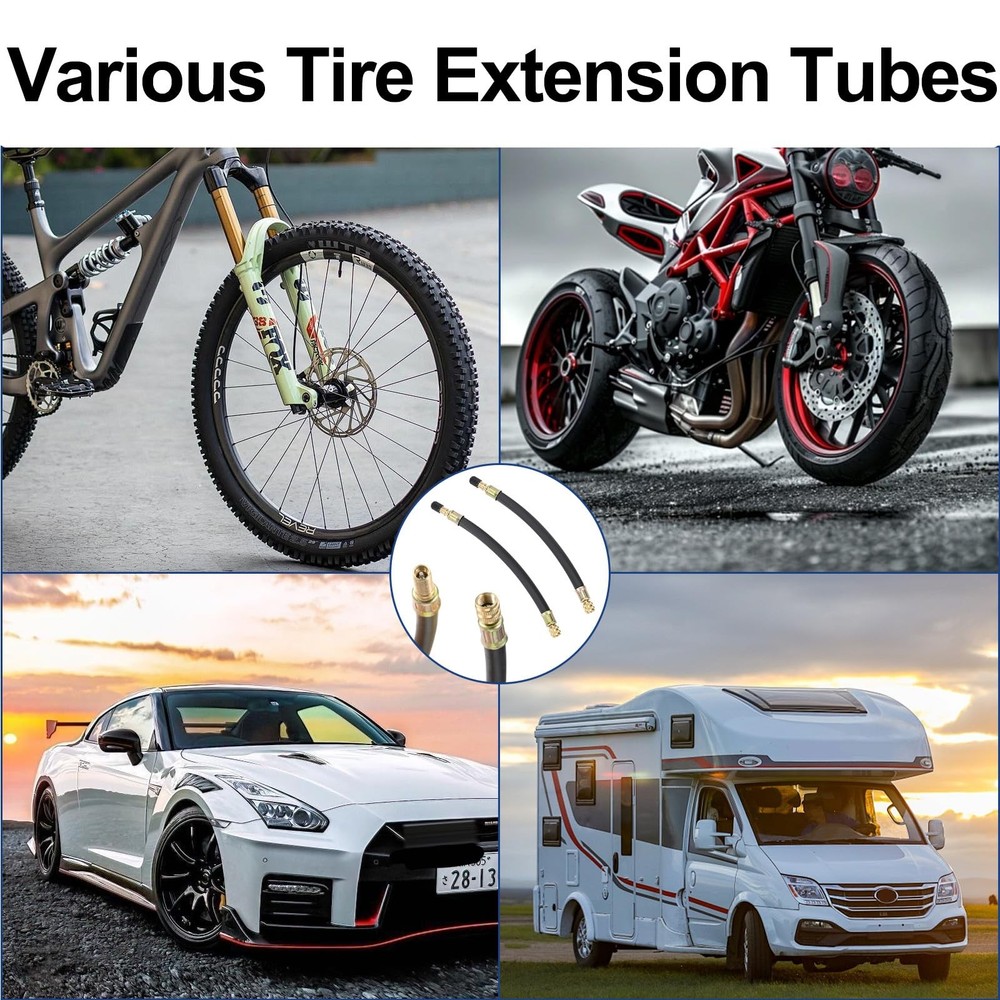 XTIFNDI 2pcs Tire Rubber Valve Extension Tube Extender, Stem Extender...