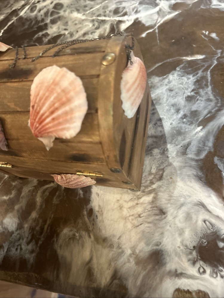 Small wooden handmade beach chest