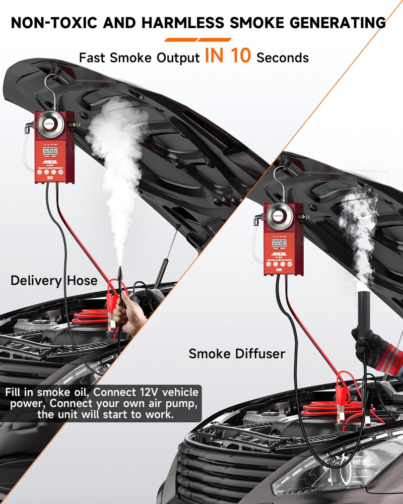 EVAP Smoke Machine Tester A/C Refrigerant/Engine oil/Pipe Leak Detection Tool