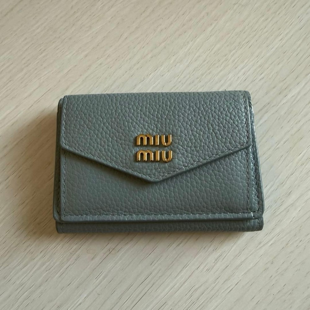 miumiu Wallet with Box Used Tri-Fold Wallet