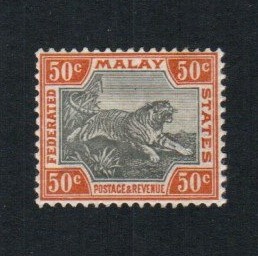 Malaya Stamp 25a  - Tiger