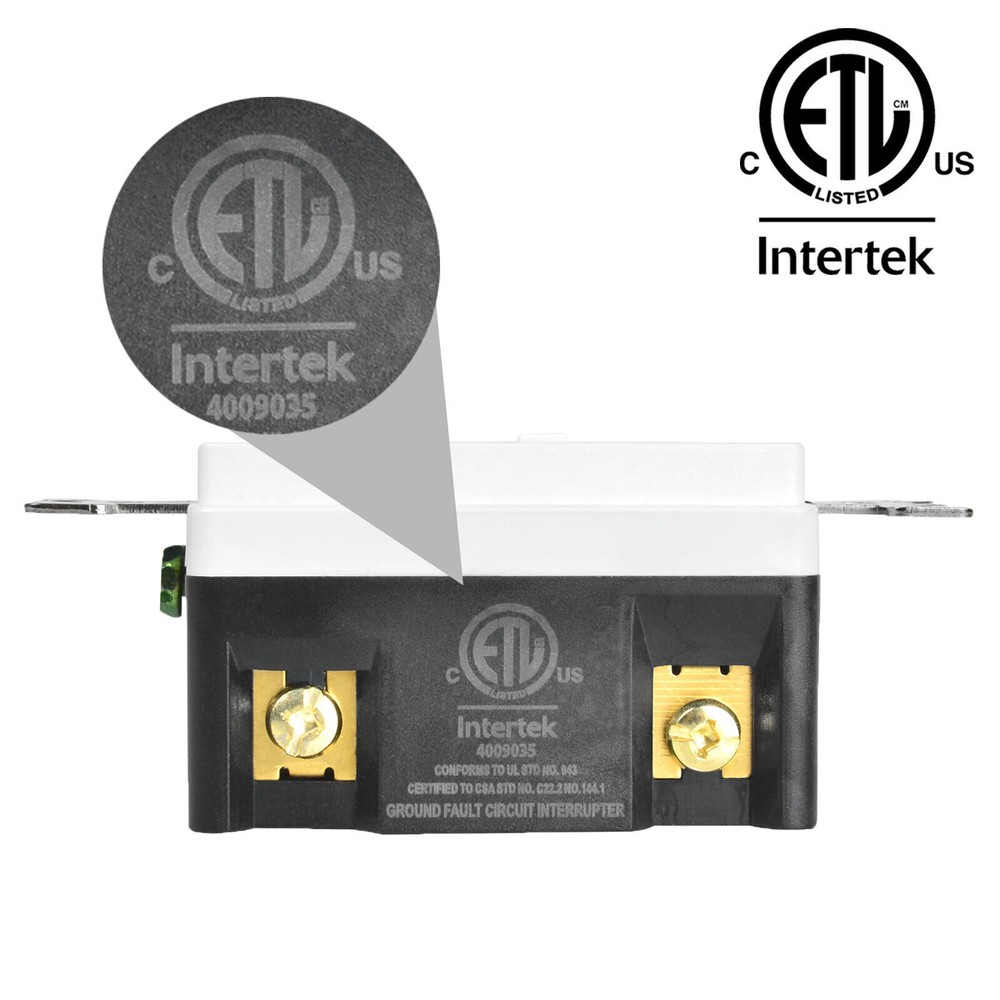 20A/125V Tamper Resistant GFCI Outlets Self-Test LED Indicator Commercial 3 Pack