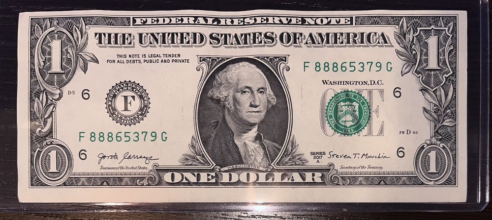 Miscut🍀Misprint🍀Misaligned🍀Offset 🍀$1 One Dollar Bill Error🍀Lucky 8’s 🍀