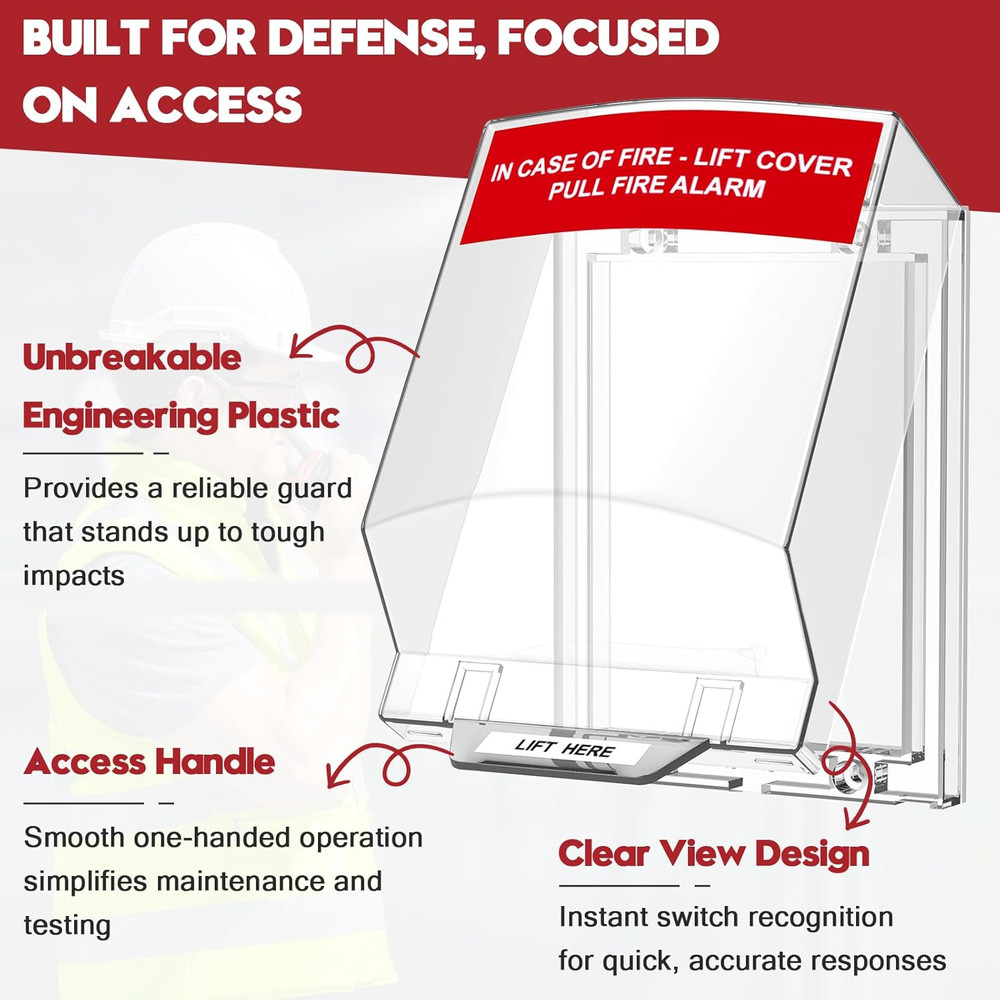 Fire Alarm Pull Station Cover, Durable Protective Guard to Prevent Accidental Tr