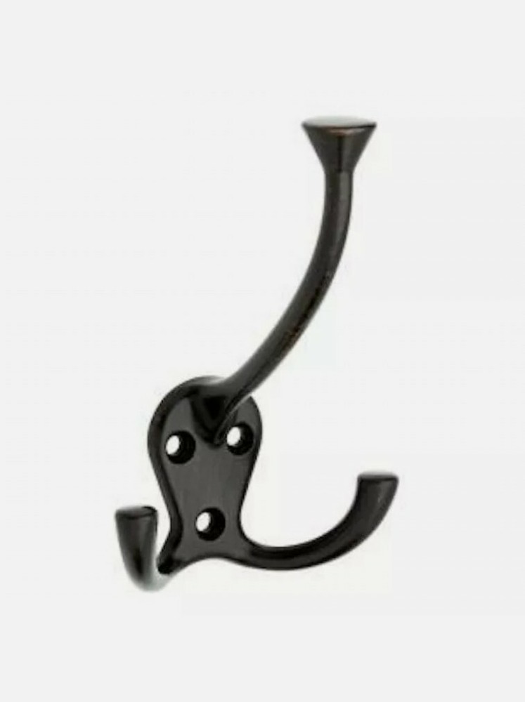 Liberty 4-5/8 in. Flat Black Flared Tri-Hook Wall Hook