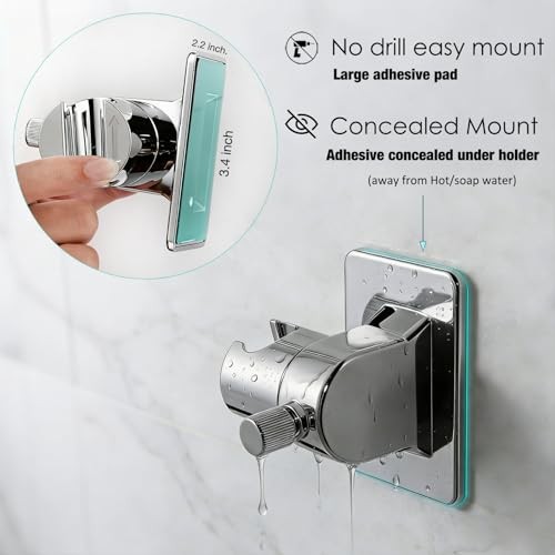 Handheld Shower Head Holder - No Drill - 360 Variable Adjustable - Tension Nut