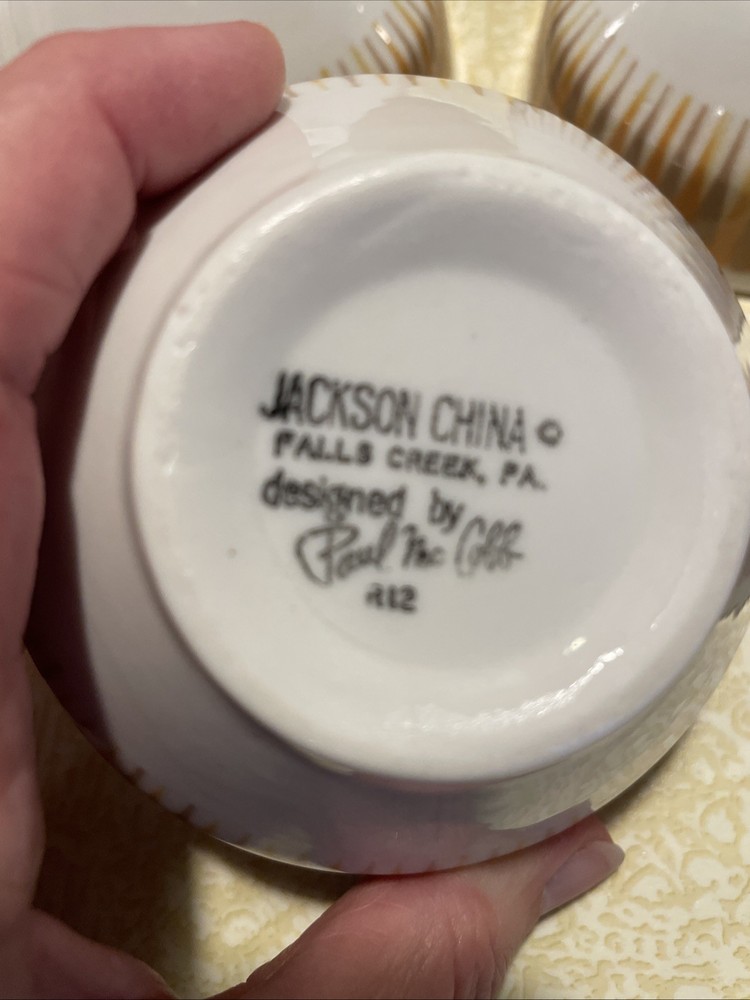 Jackson China Paul McCobb Radiant Pattern, 5 Custard Cups