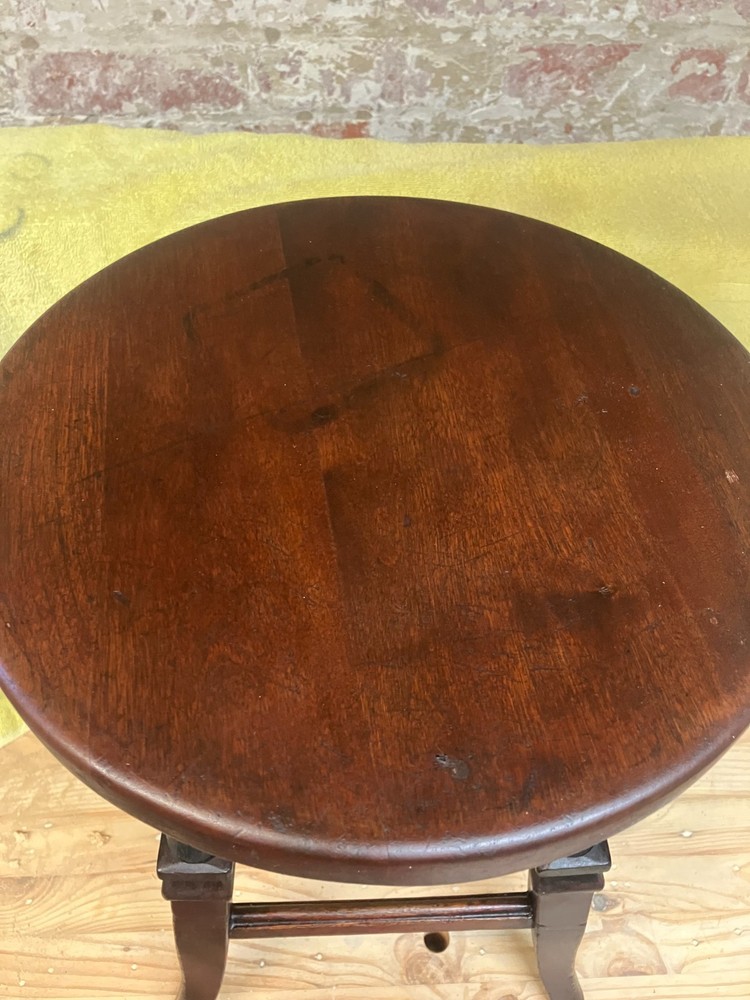 Antique wood and iron work stool