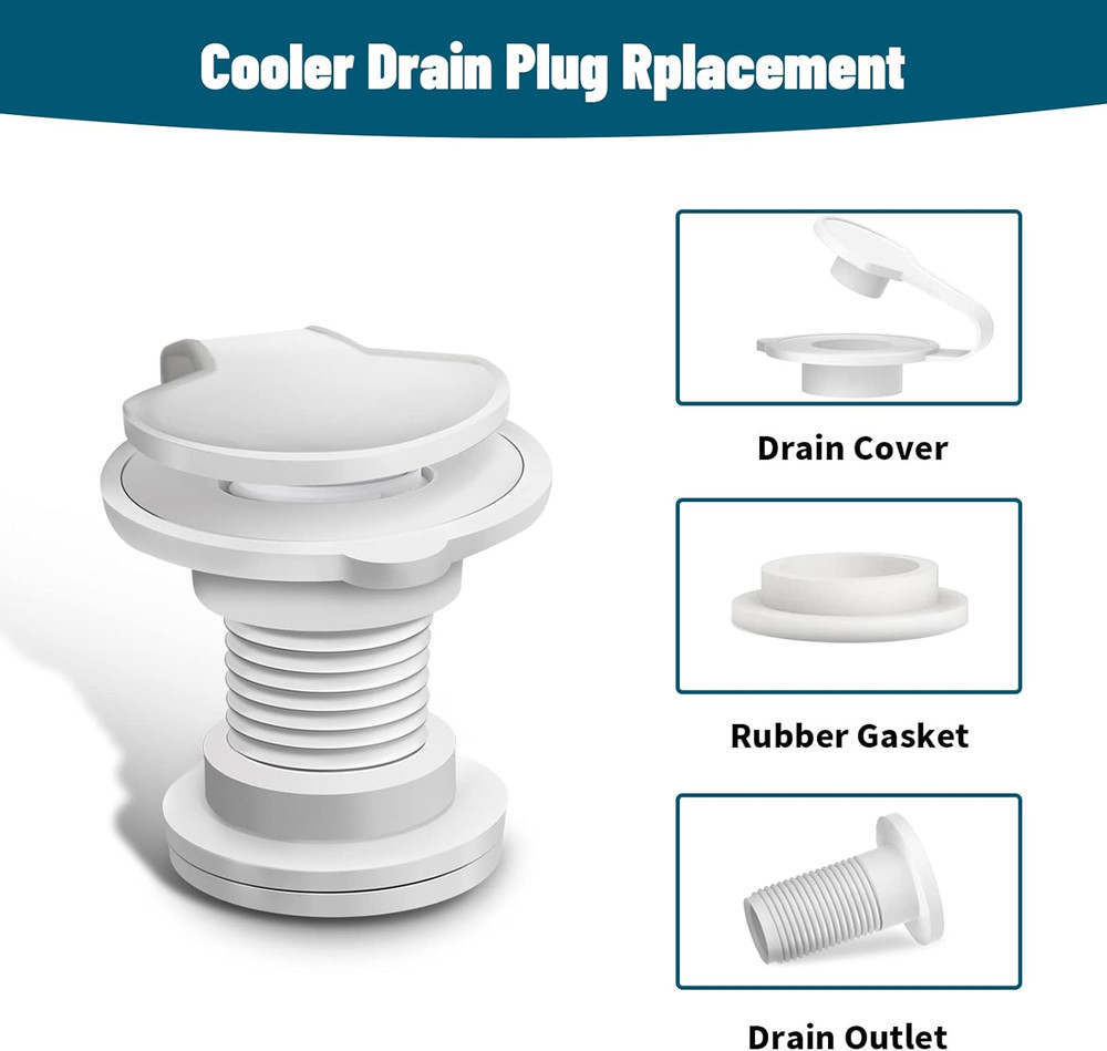 Cooler Drain Plug Replacement for Coleman, 1.5" Standard Drain Plug Kit Assem...