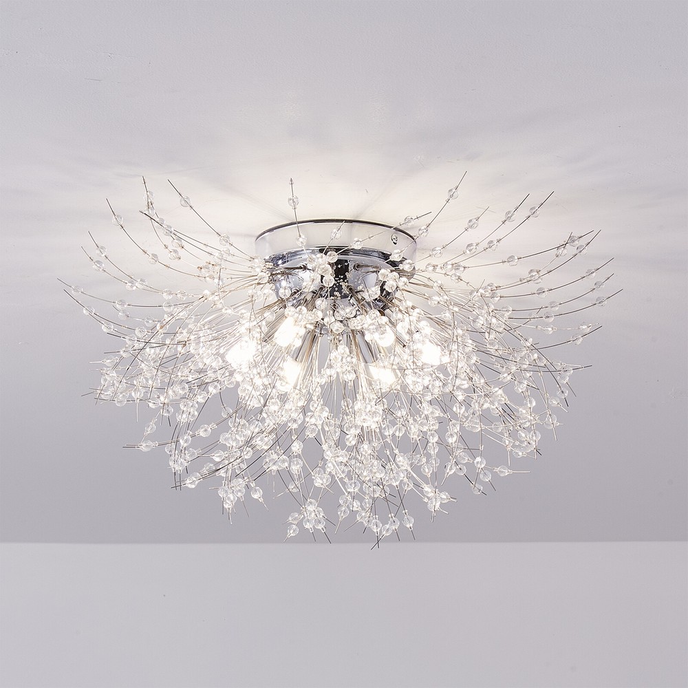 LED Chandelier Fireworks Flush Mount Light Modern Crystal Ceiling Light Fixture