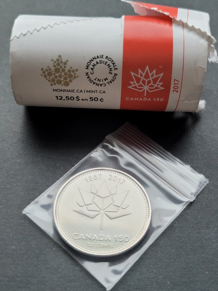 *** CANADA  50  CENTS  2017  CANADA  150 ***  FROM  ORIGINAL  MINT  ROLL ***