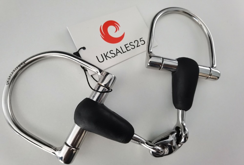 Rubber Covered D Ring Double-Jointed/ Eggbutt SS Snaffle Bit *SAME DAY DISPATCH*