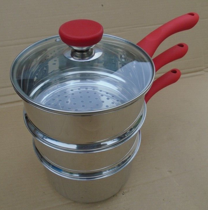 Culinary Edge 4PC Stainless Steel Double Boiler Set 3QT