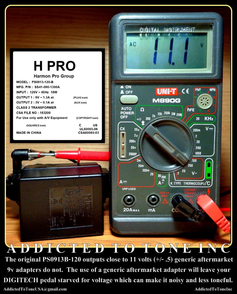 ORIGINAL Digitech PS0913B-120 Power Adapter / USA Version