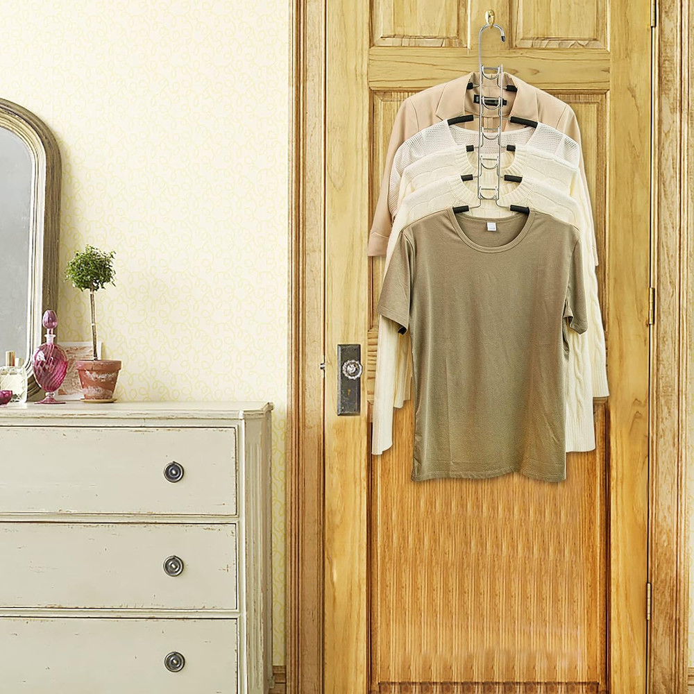 No Shoulder Bump Multiple Sweater Coat Clothes Hangers,Multi Layers Space Saving