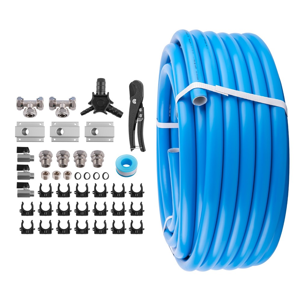 Air Compressor Tubing System 100ft Complete Kit with Installation Accessory