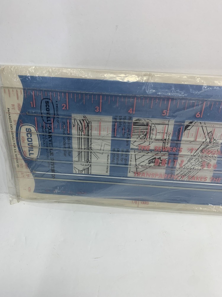 Dritz See-Thru Dressmakers Ruler 15x4" Transparent Plastic Sewing Tool