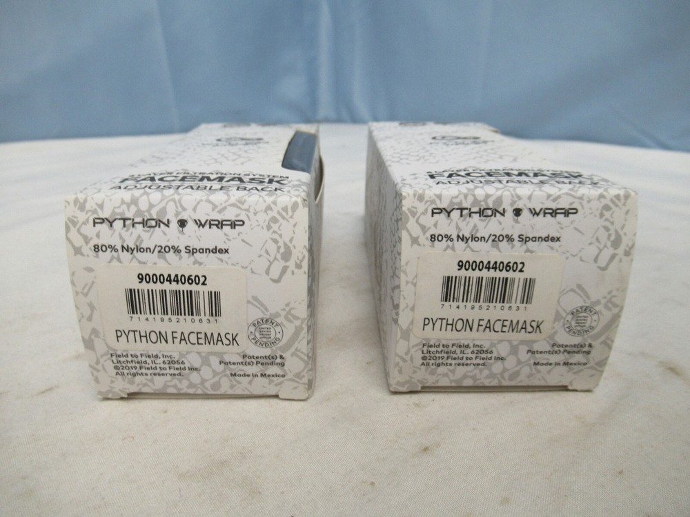 2pk Python Wrap Facemask Medium Adjustable Back 6 Layer Filtration 714195210631