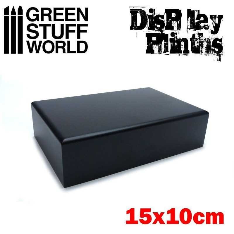 Rectangular Plinth 15x10 cm Black- mdf wood scenery figures exhibition 40k