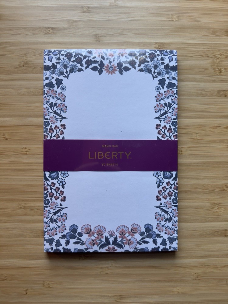 Liberty Memo Pad Note Pad Floral Design 60 Sheets