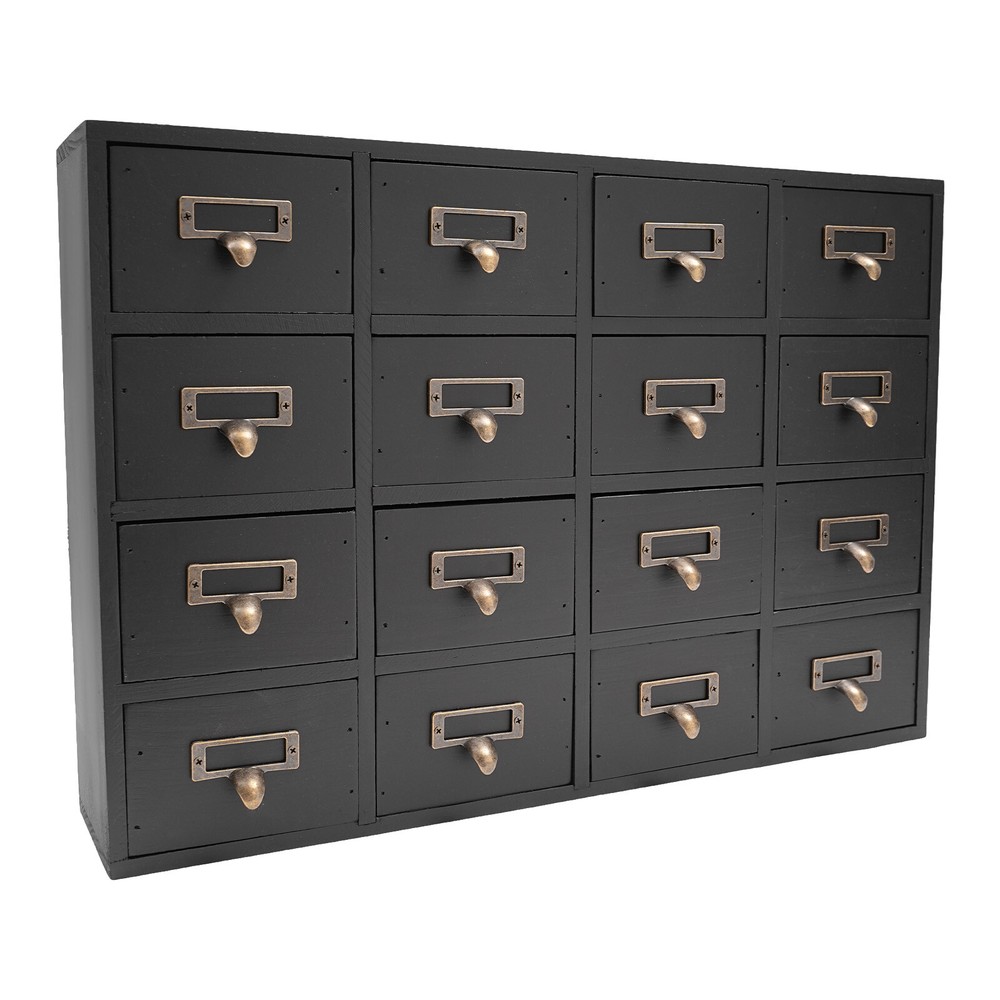 16-Drawer Storage Cabinet with Rustic Design for Organizing Essentials
