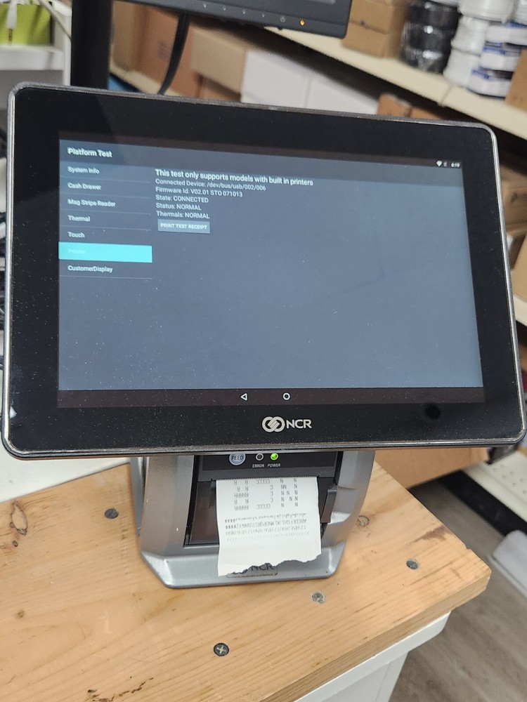 NCR 7744-1012-8801 Android Tablet Touch POS / Built-In Printer, Card Reader