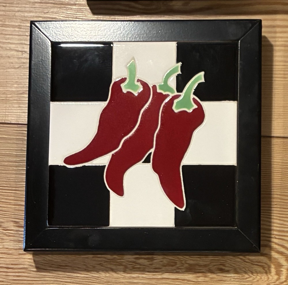 1-6 Alvstad Custom Tile Co Ceramic Tile Signed & Framed Fruit or Vegetable