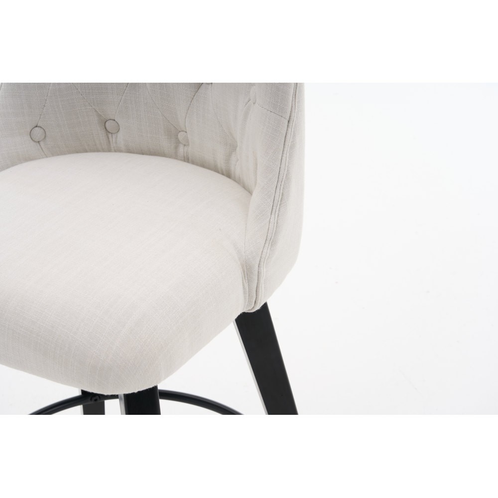 Modern Swivel Bar Stools Set of 2 – Tufted Back & Solid Wood Frame