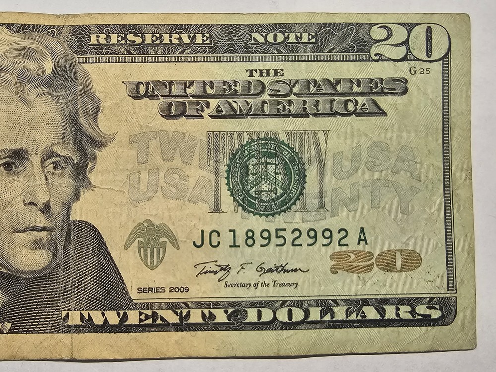 🗯1996 $20 Noticeable Misaligned Cut Error- Federal Reserve Note🗯