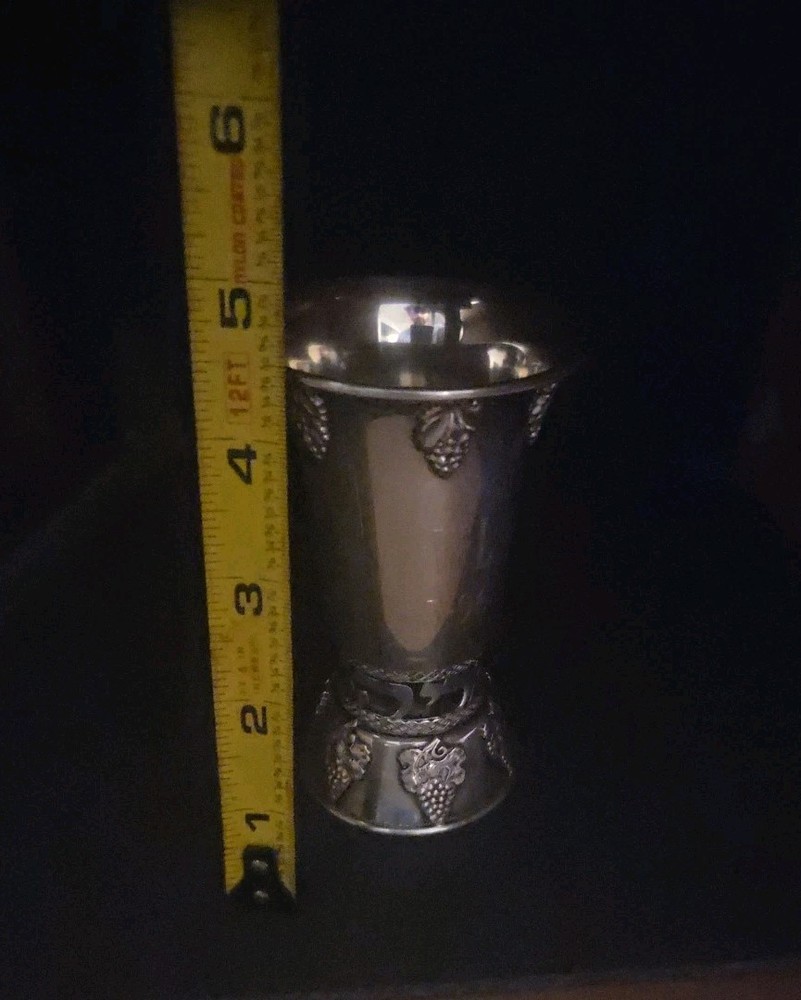 judaica sterling silver kiddush cup "TWL 5-5-96"