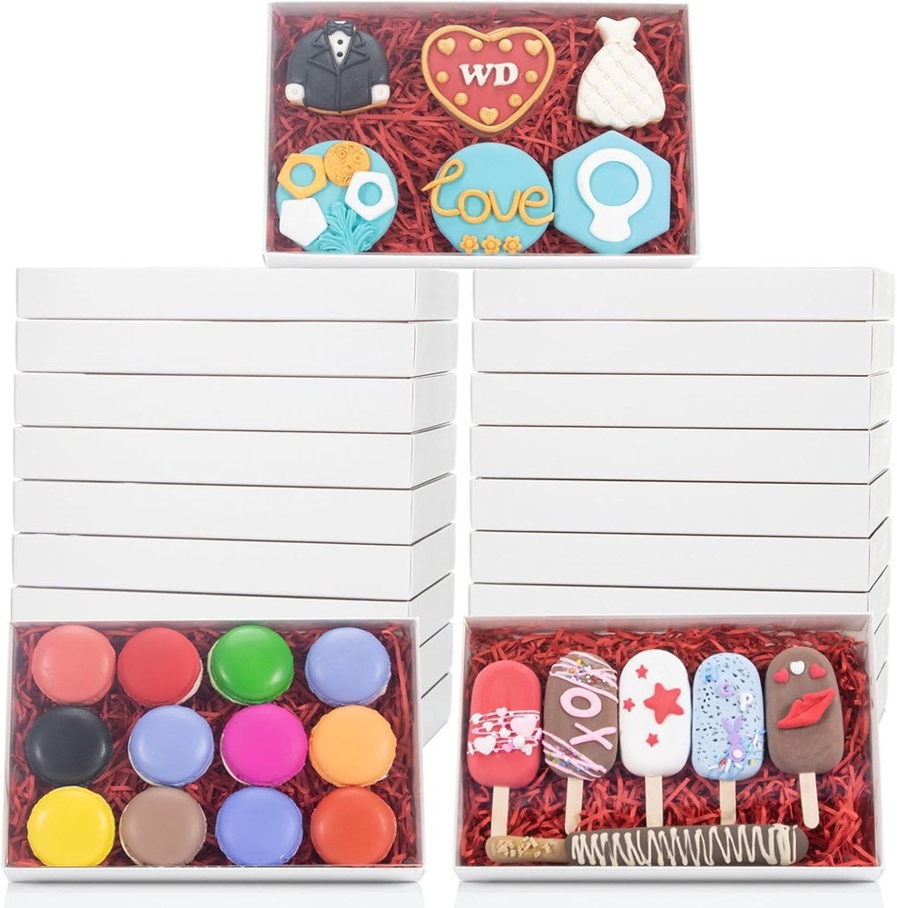 9 1/ x 1 1/ Clear White Cookie Boxes with Full Window,
