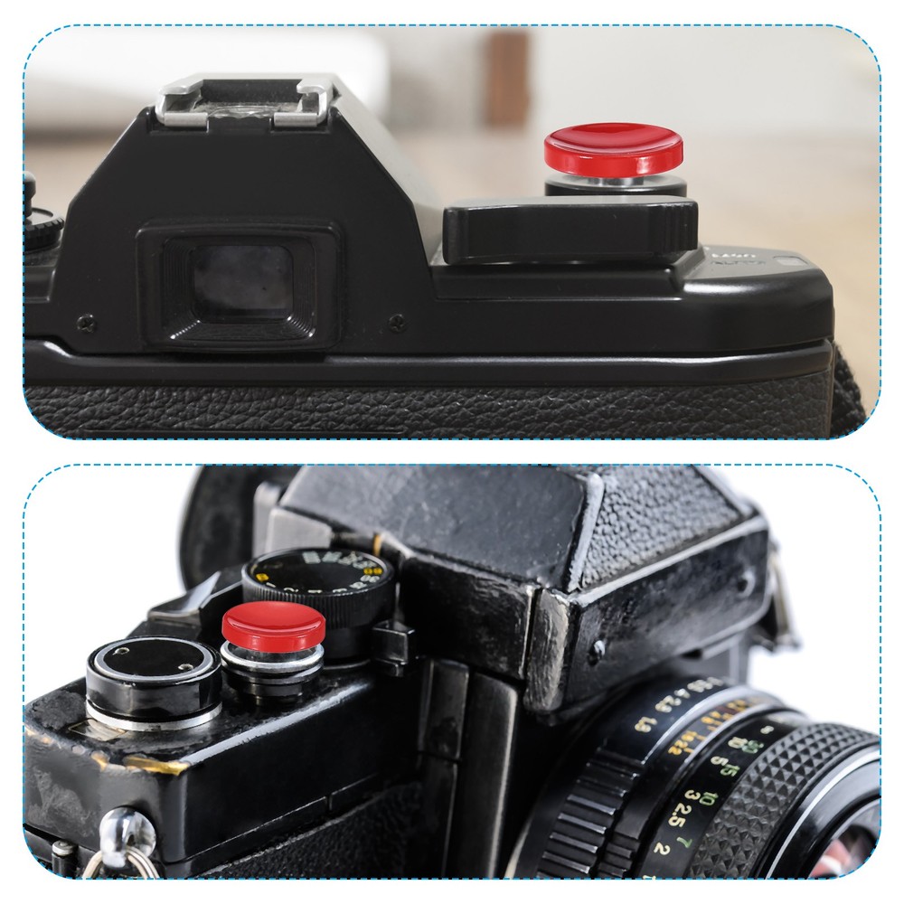 4PCS Soft Shutter Release Button Copper Camera Shutter Button Concave Red