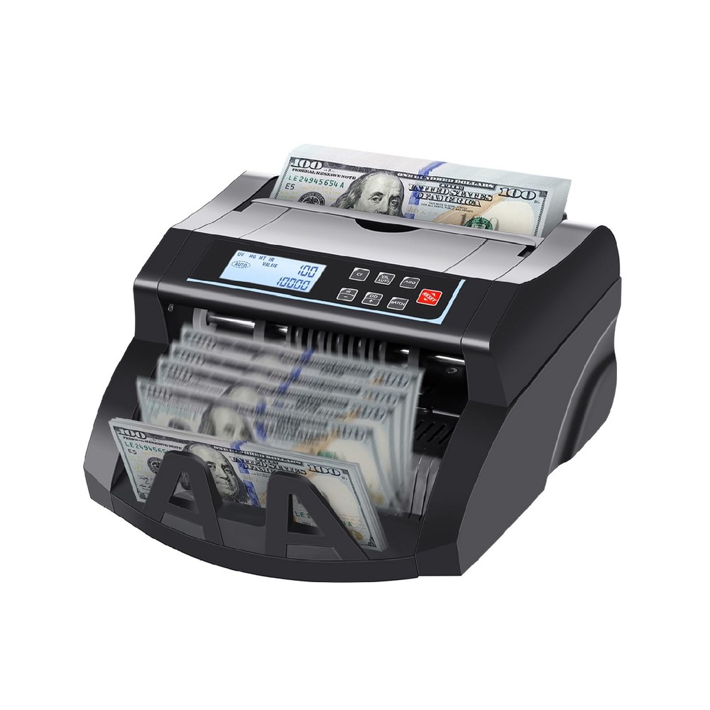 USD Money Counter Machine w/ UV MG IR Detection LCD Add/Batch Modes