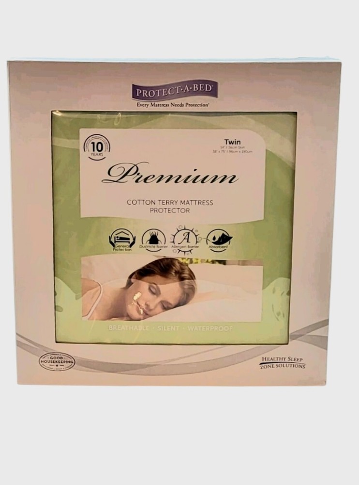 Mattress Protector TwinSize, Premium Cotton Terry. Waterproof