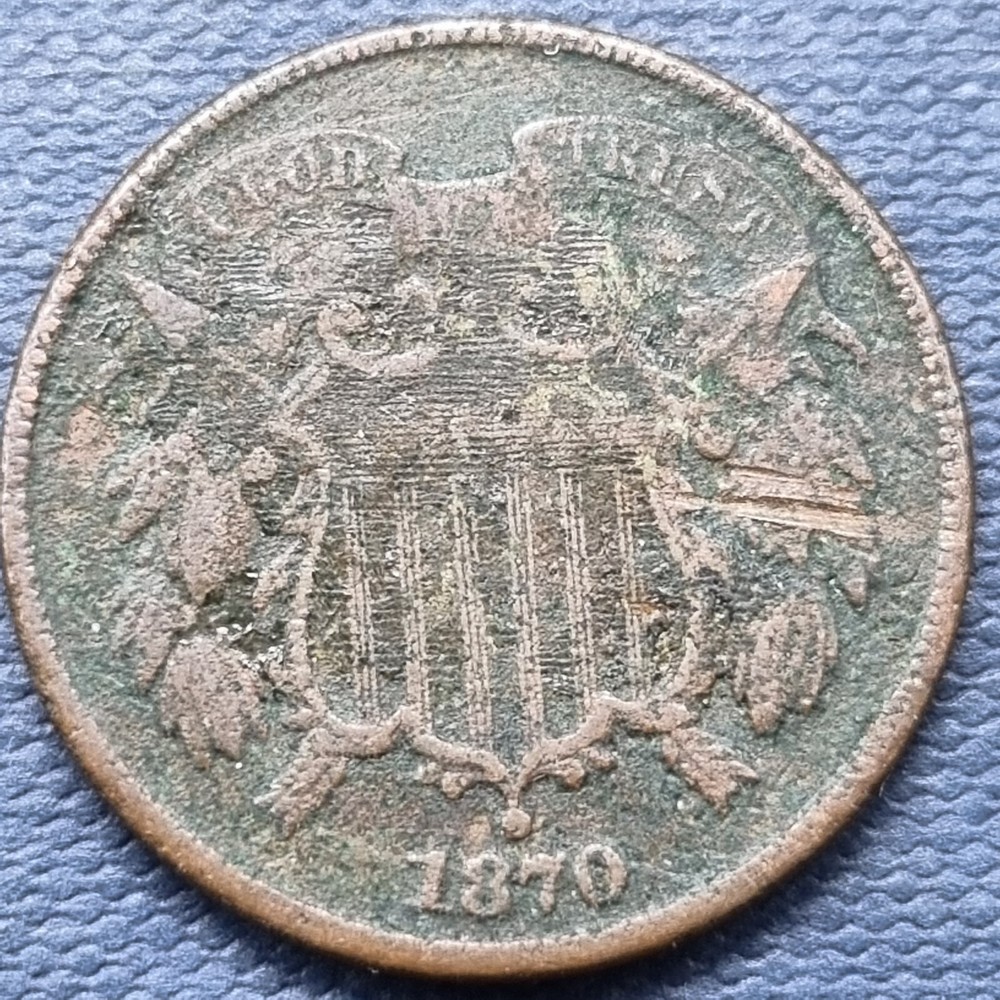1870 Two Cent Piece 2c Better Grade VF Details #75908