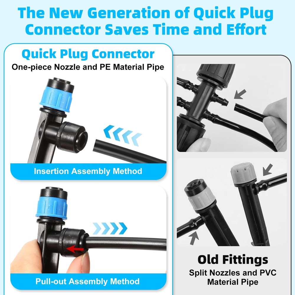 234FT Drip Irrigation System - Garden Watering System with Adjustable Three S...
