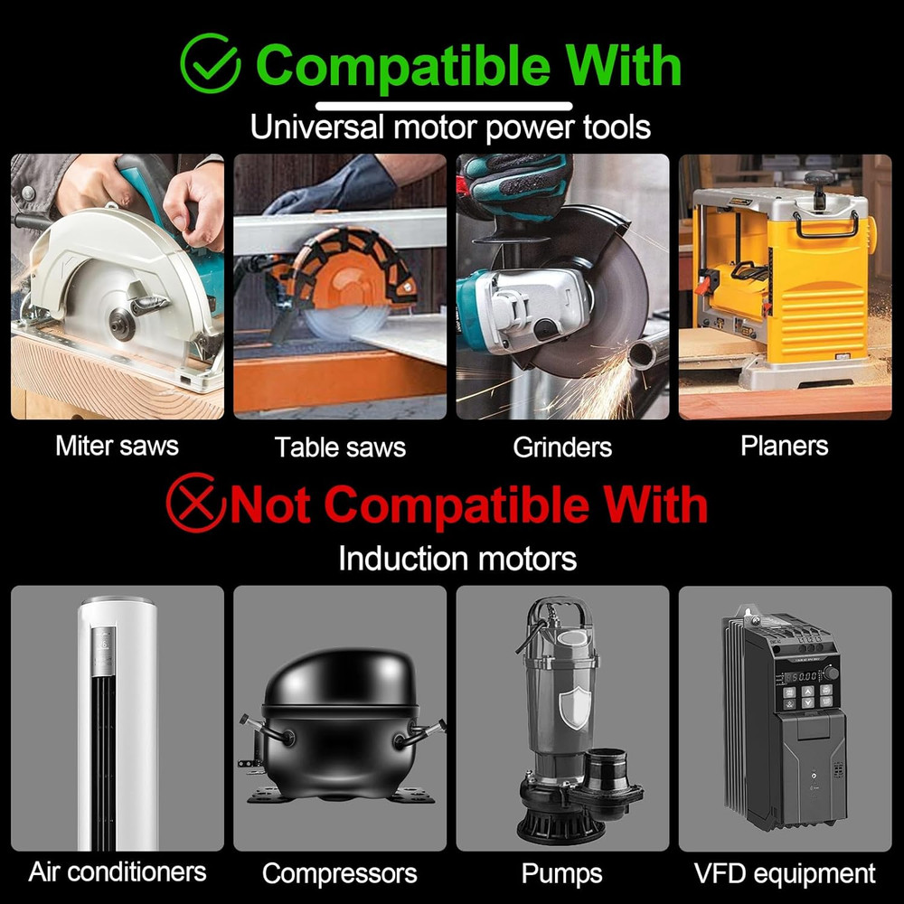 120V Soft Starter for Power Tools, 20A Universal Soft Start Controller for Miter