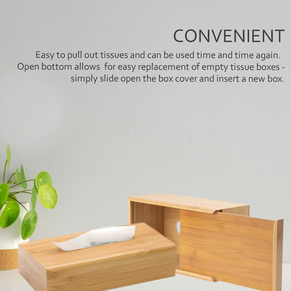 Tissue Cover - Water-Resistant Rectangular Wooden Tissue with Sliding Bottom ...