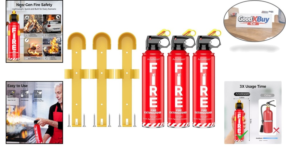Water-Based Fire Extinguishers 3 Pack for Home Car Boat Easy Use