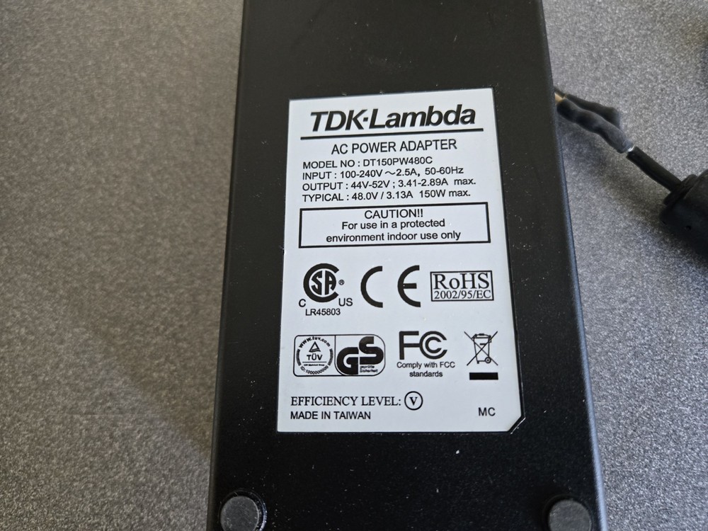 TDK Lambda DT150PW480C AC/DC DESKTOP ADAPTER 48V 150W
