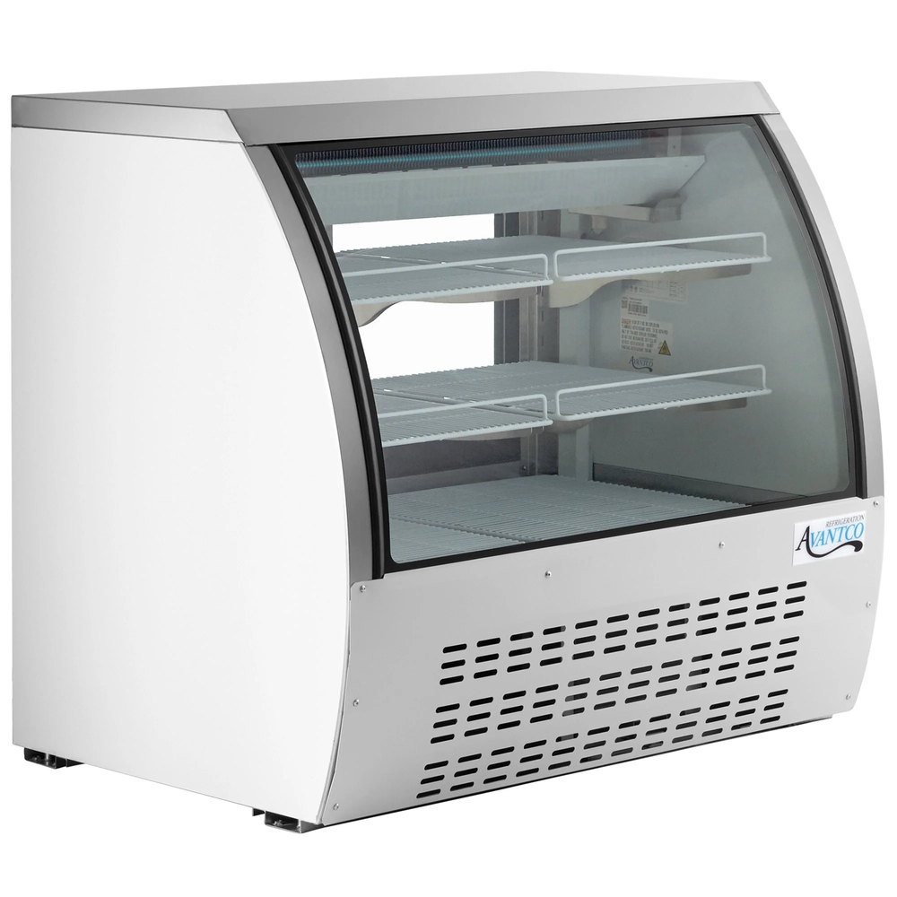47" White Curved Glass Refrigerated Deli Case