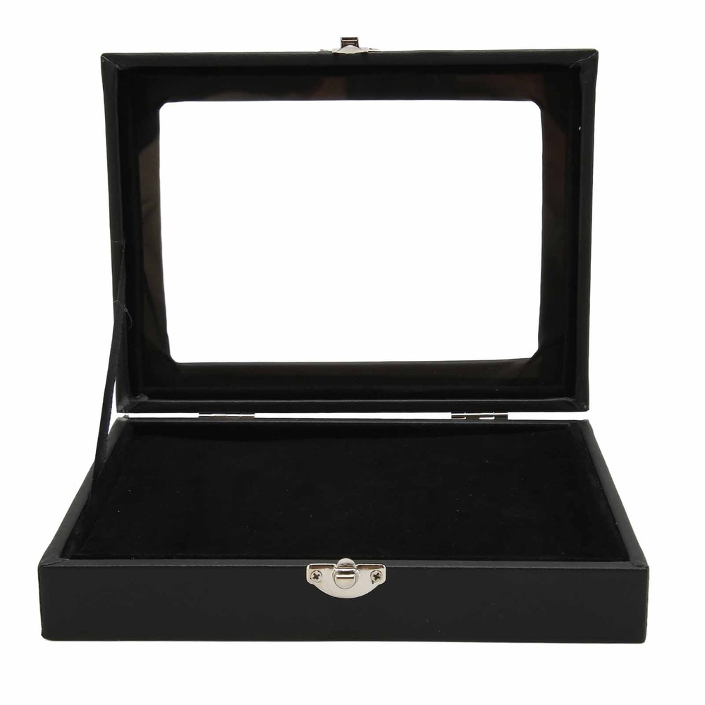 Pin Display Case Orderly Storage Transparent Dustproof Black Badge Storage Box