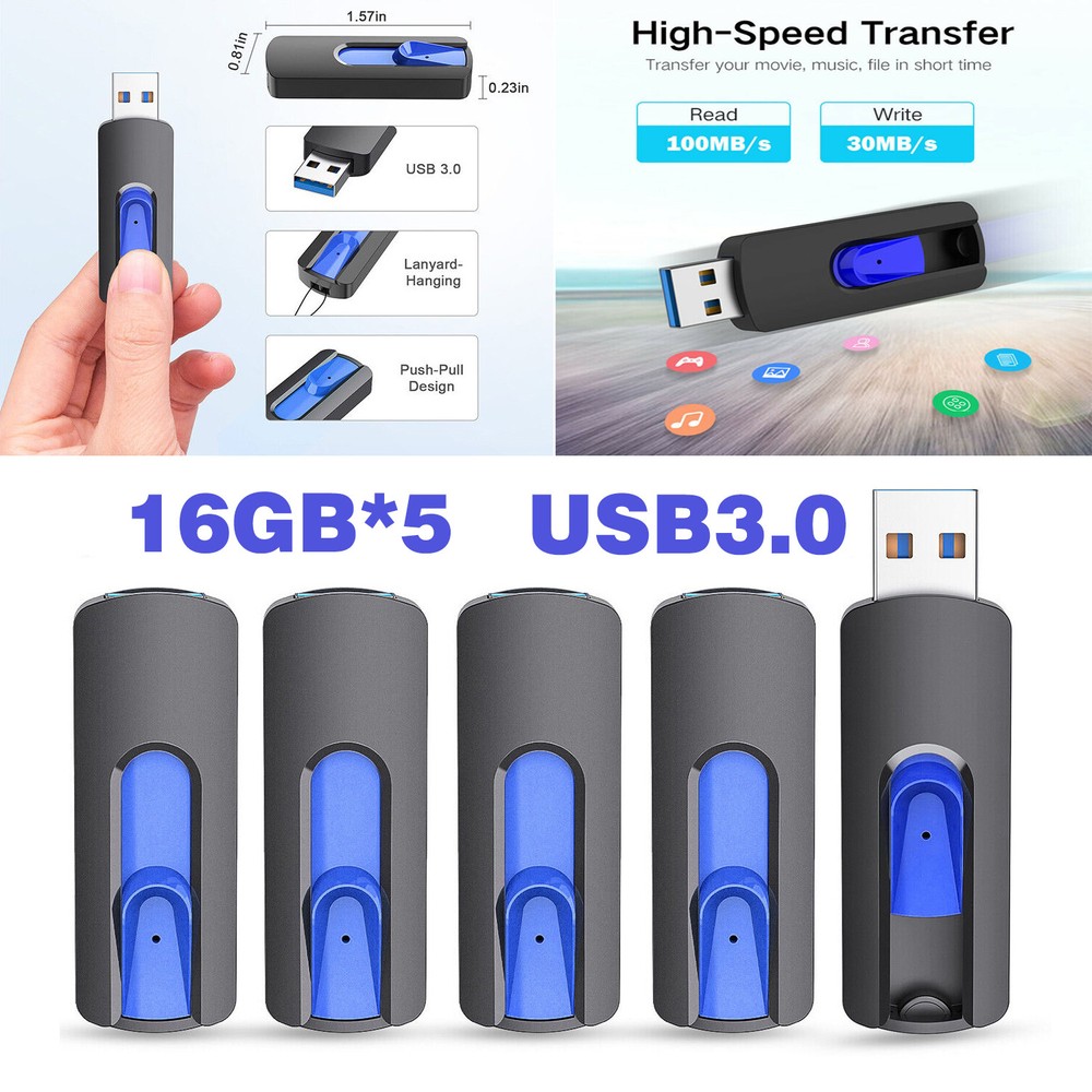 16GB USB 3.0 Flash Drive Memory Stick Pen Thumb Flash Drive Data Storage