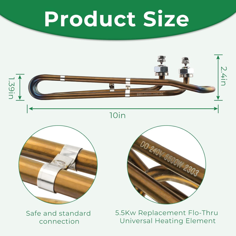 5.5KW 240V Titanium Flo-Thru Universal Heating Element, Hot Tub Heater Element w