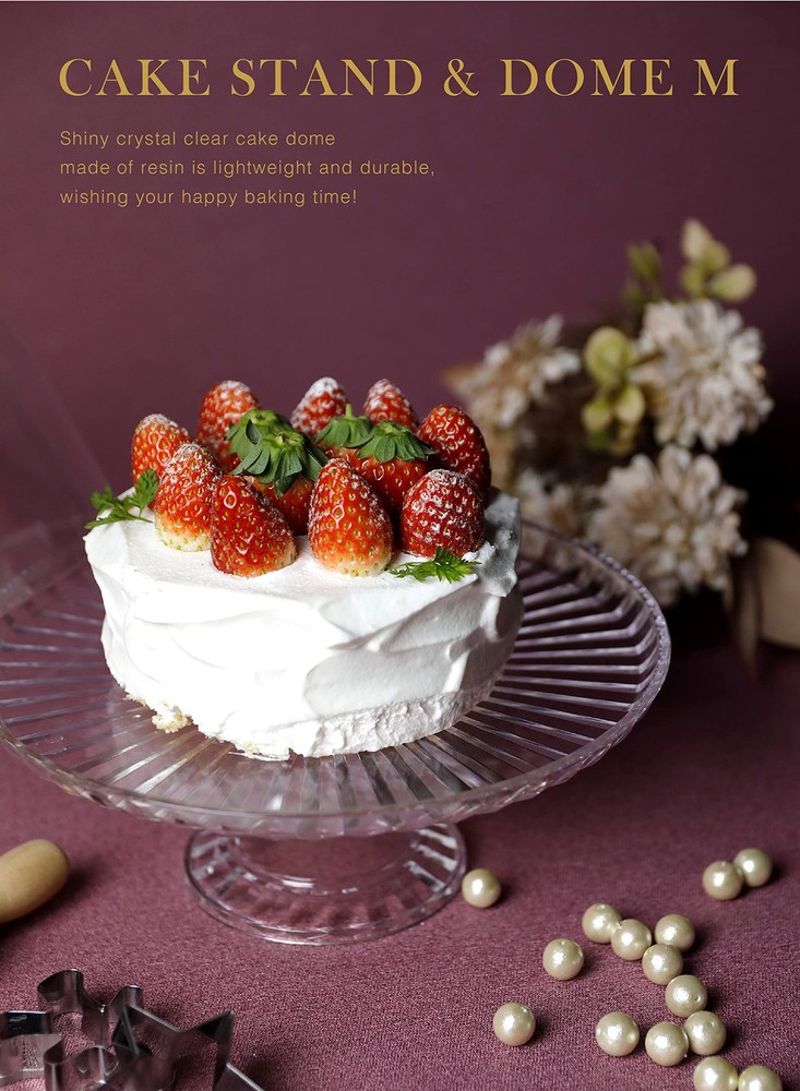 Cake stand with dome lid [6 size] Clear plastic cake stand & dome