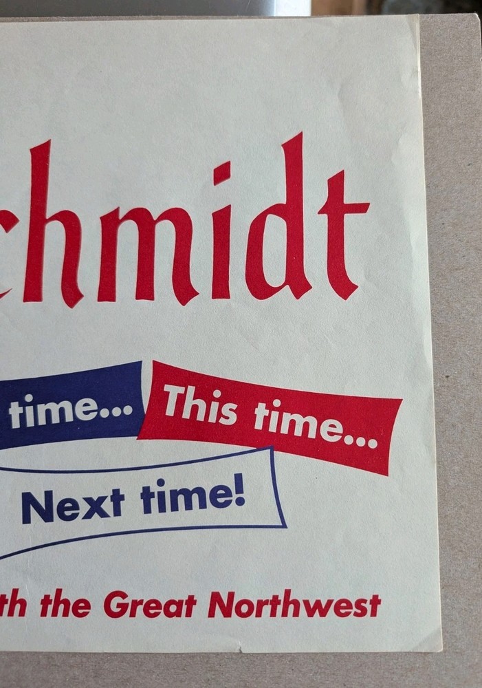 SCHMIDT Beer Paper Placemat Last-This-Next Time