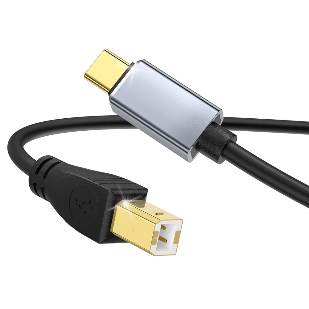 MeloAudio USB C MIDI Cable, Type C to 2.0 Interface 5 FT, Black