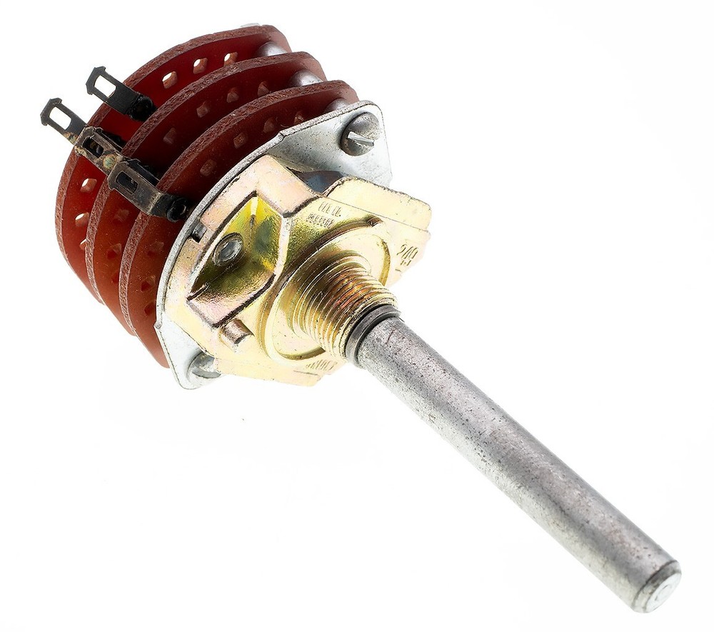 Unidex 249, Binary Coded, 3 Wafer, 14 Pos, Rotary Switch 1/4" Shaft, Continuous